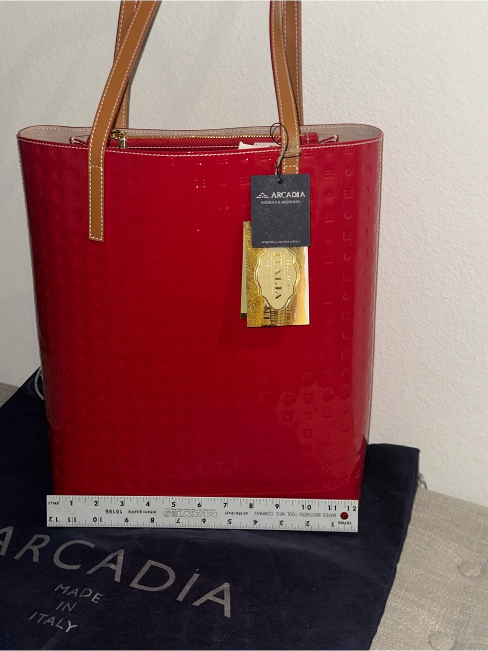 Arcadia Red Patent Tote - Picture 2 of 4